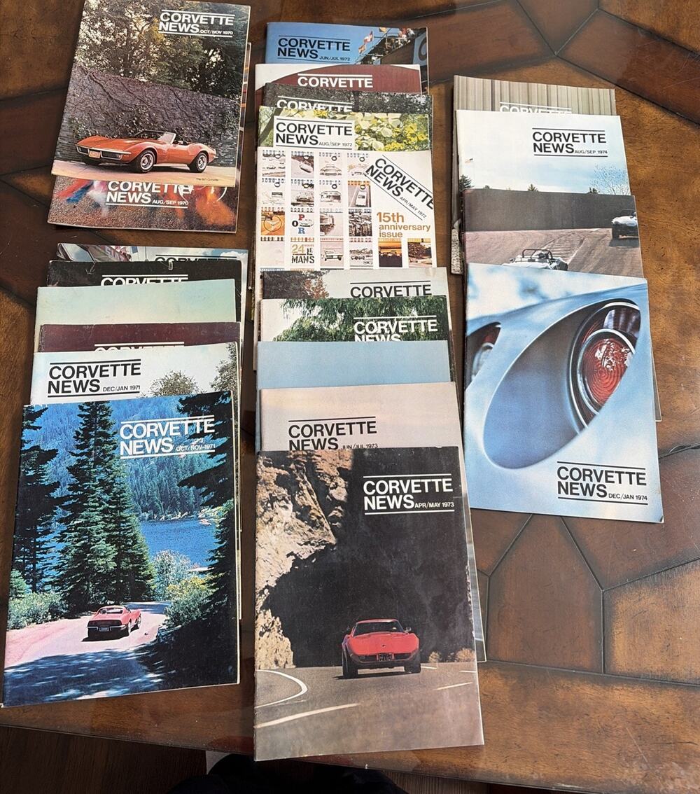 Corvette News Magazine Lot 22 Issues from 1971-1974 Mixed Issues Not Complete